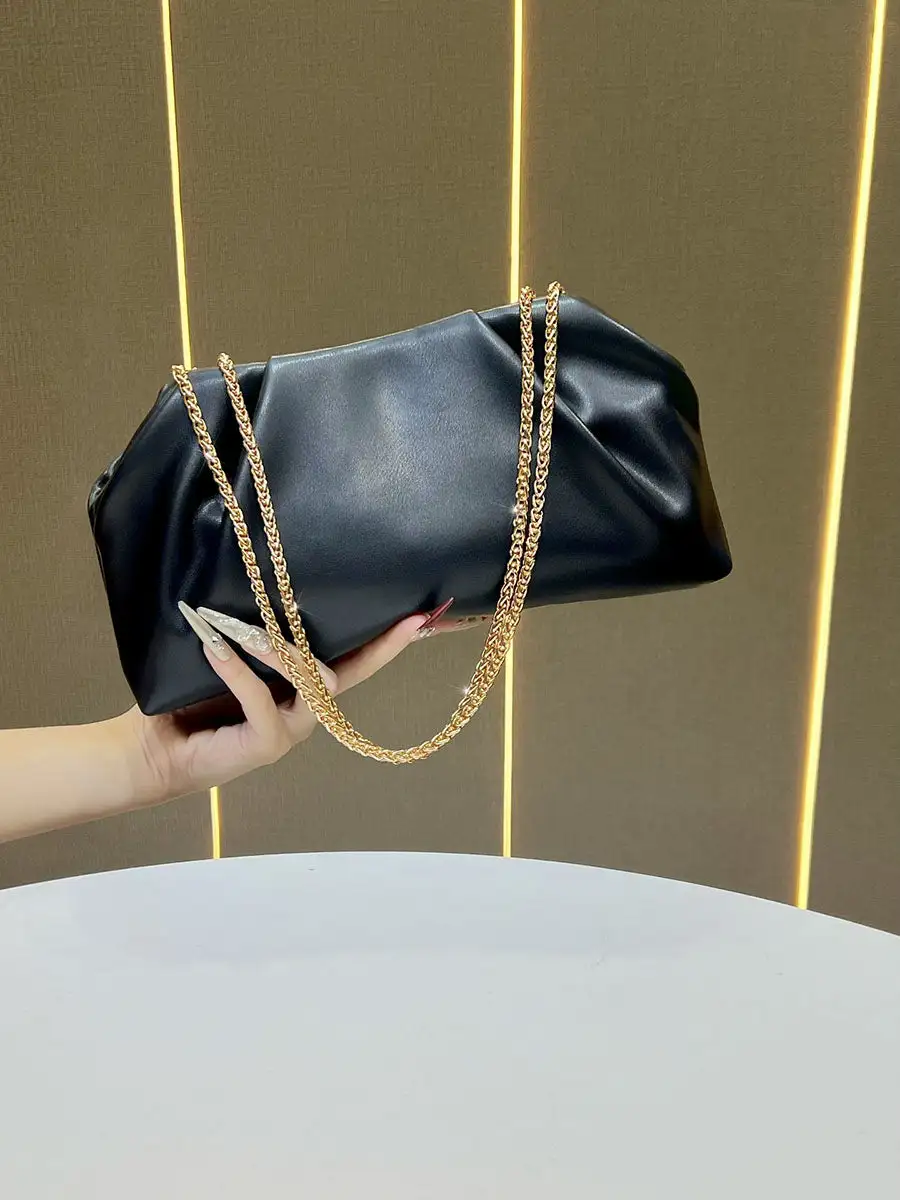 Pleated Chain Evening Clutch