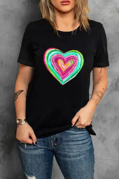 Laid-Back Round-Neck Short-Sleeve T-Shirt
