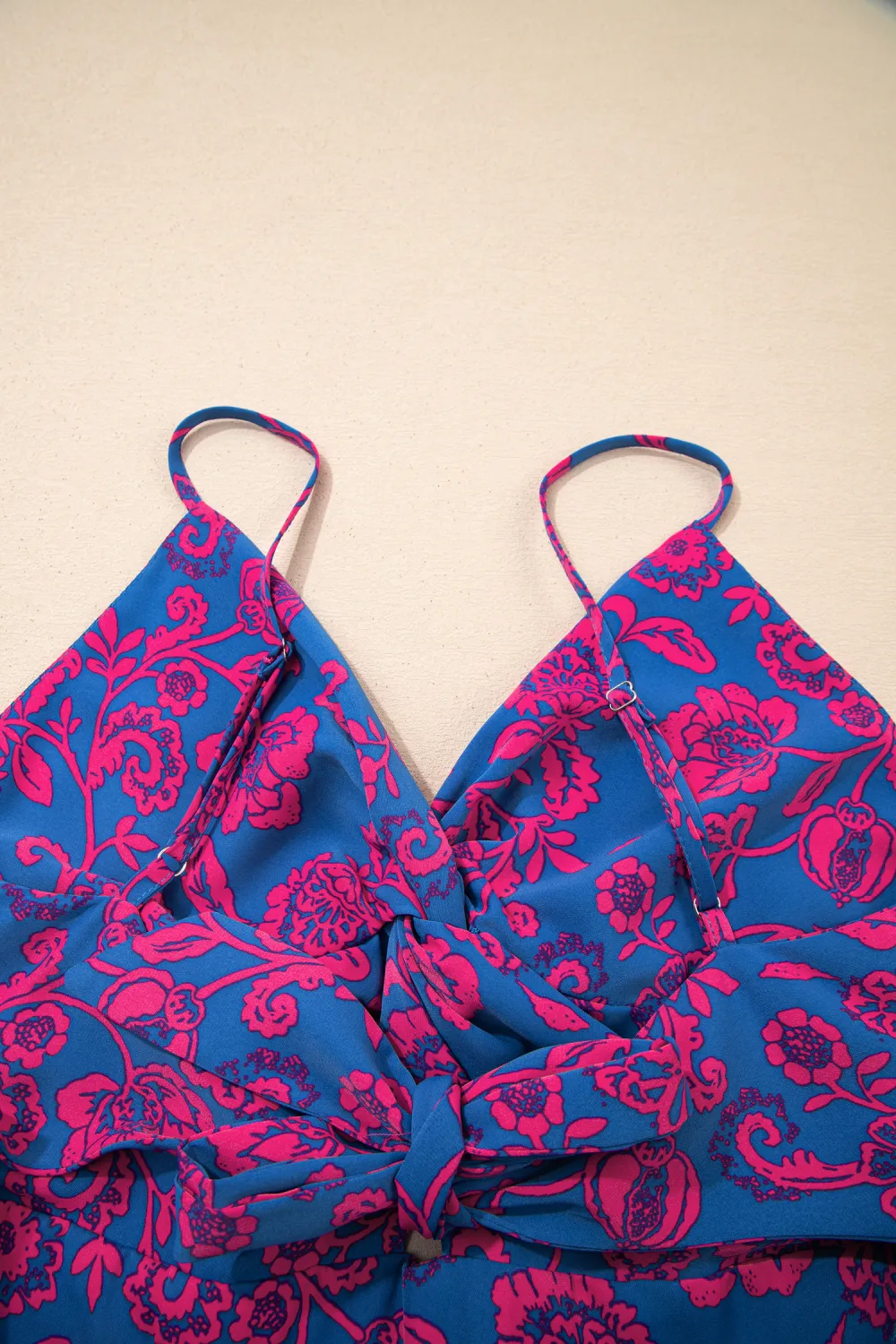 Blue Floral Tie Back Maxi Dress