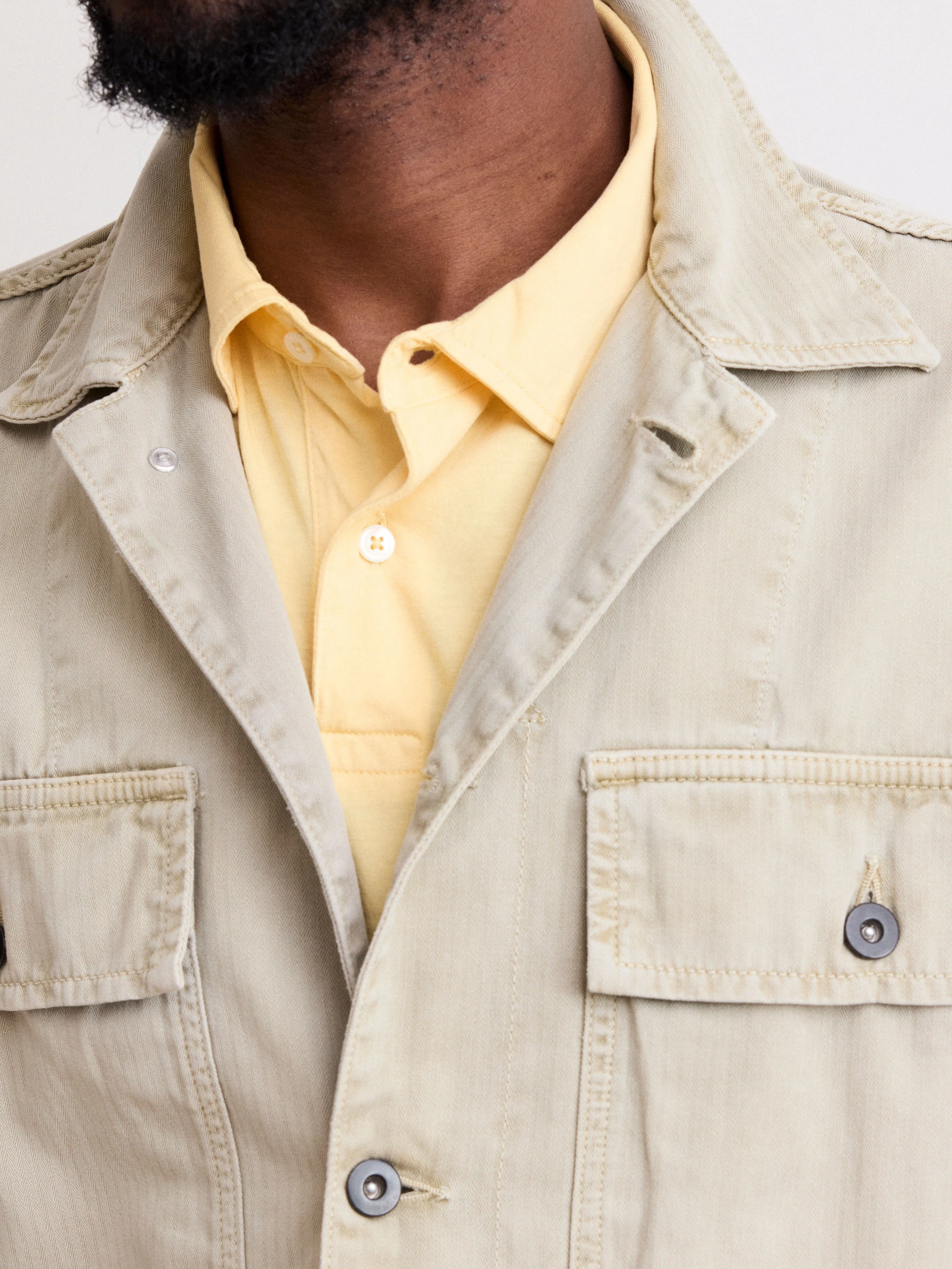 Men's Beige Cotton Jacket