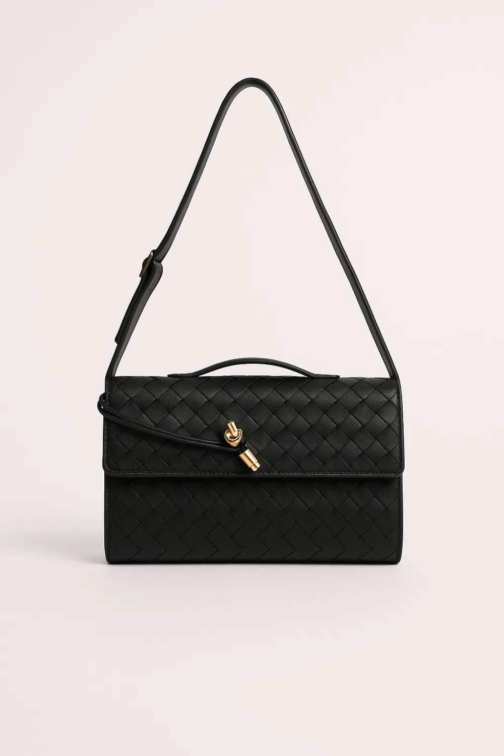 Woven Leather Casual Backpack