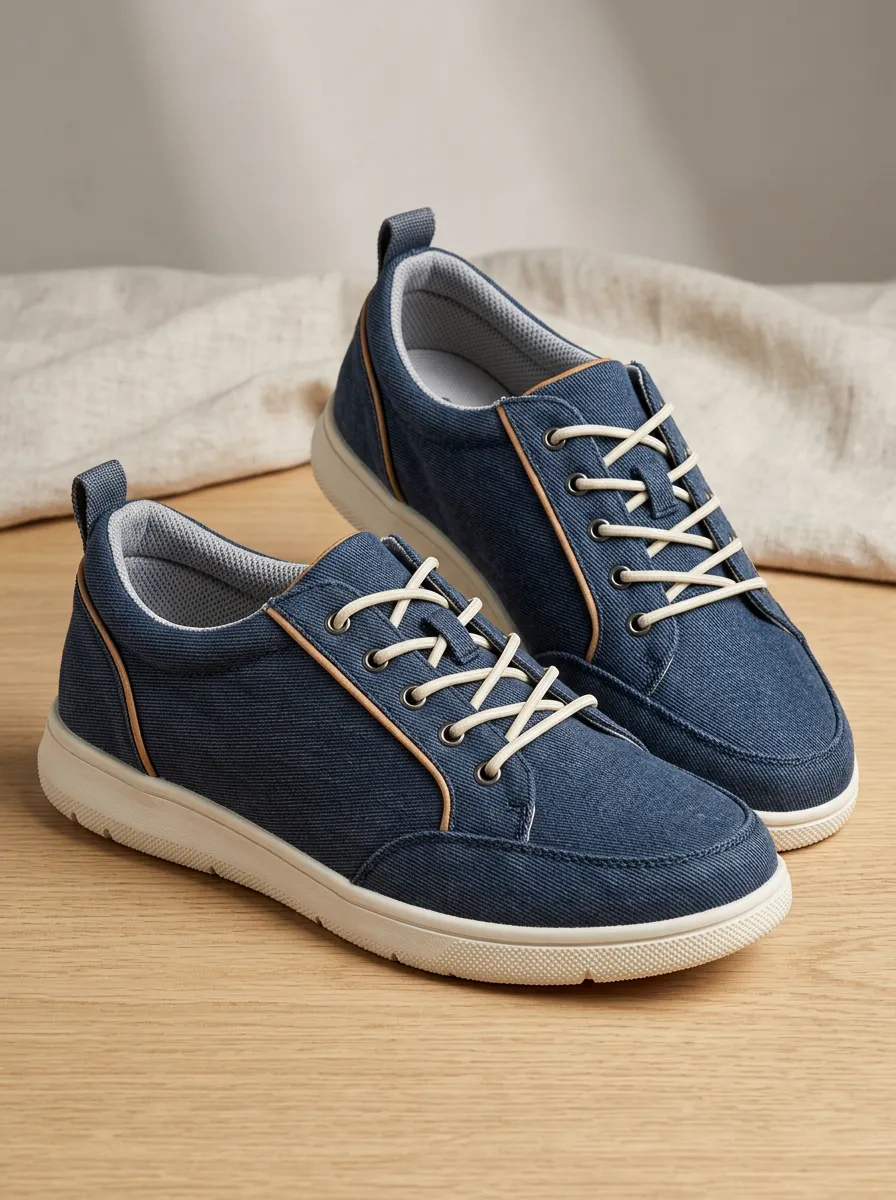 Signature Graphic Design Men's Stretch Canvas Shoes