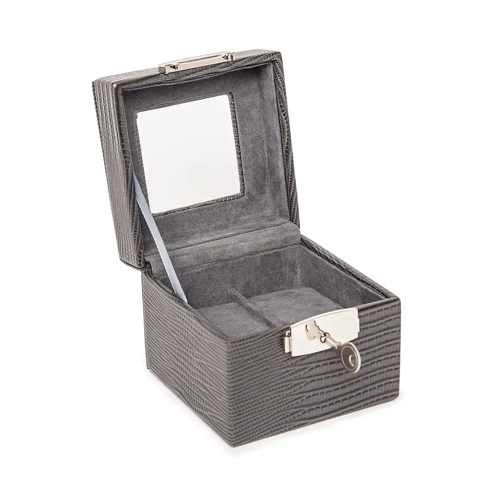 Two Slot Wood Glass Top Watch Storage Box