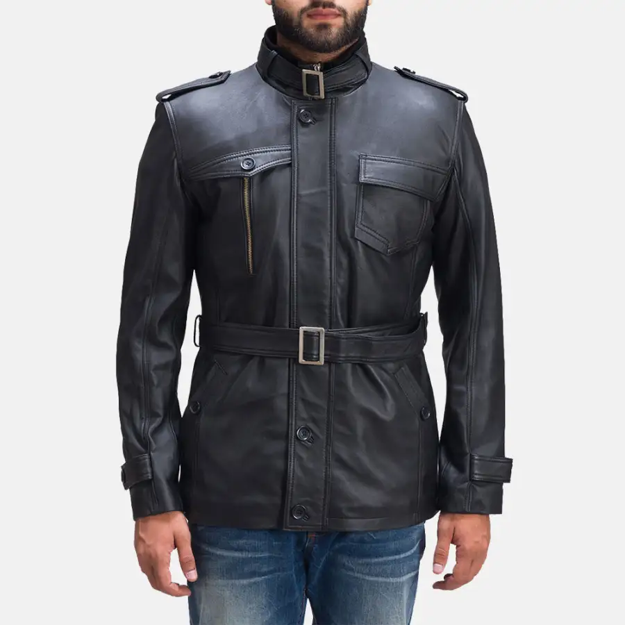 Men's Classic Rugged Leather Jacket
