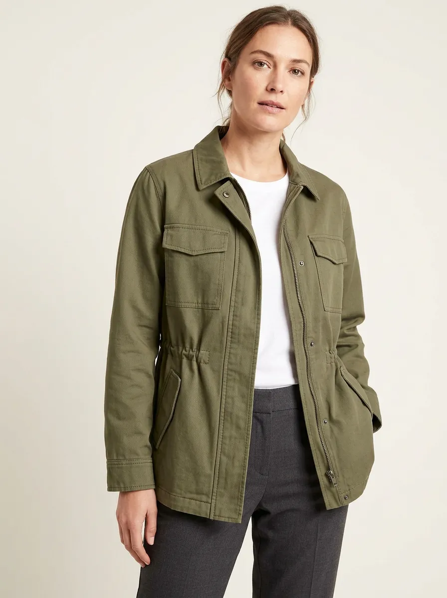 Women's Casual Utility Field Printed Jacket