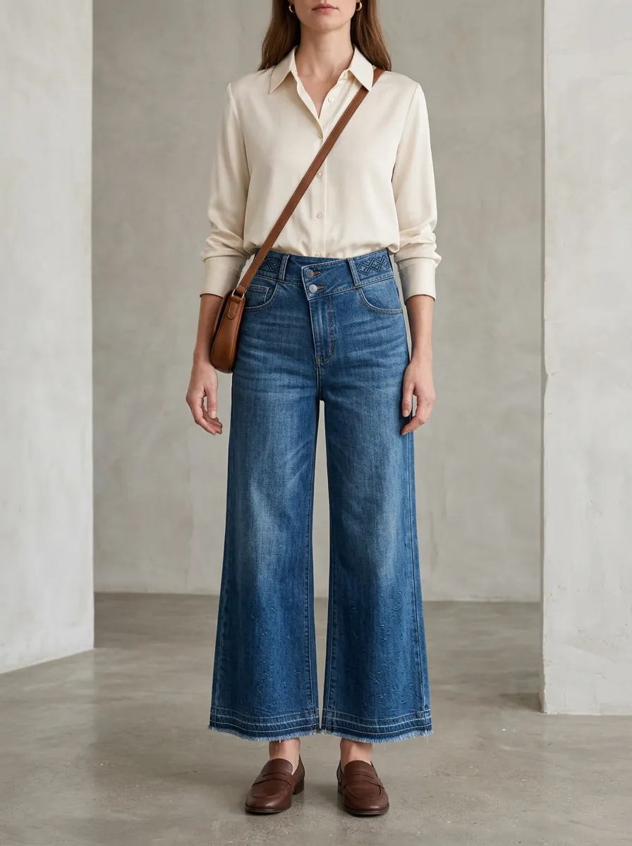 Women's Wide Leg Denim Jeans