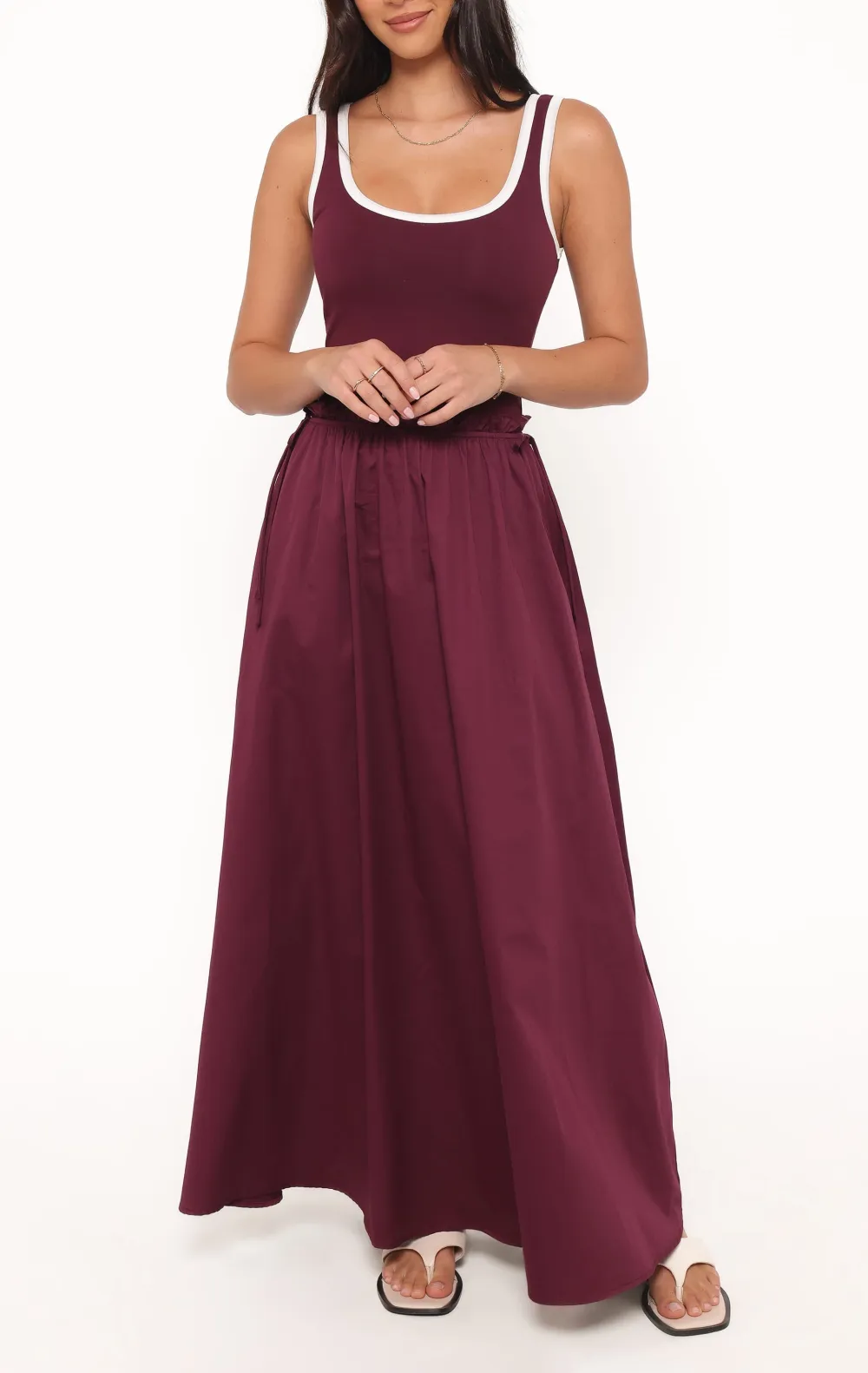 Tie Sleeveless Maxi Dress