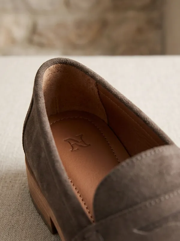 Women's Rugged Penny Classic Suede Wood Sole Loafers