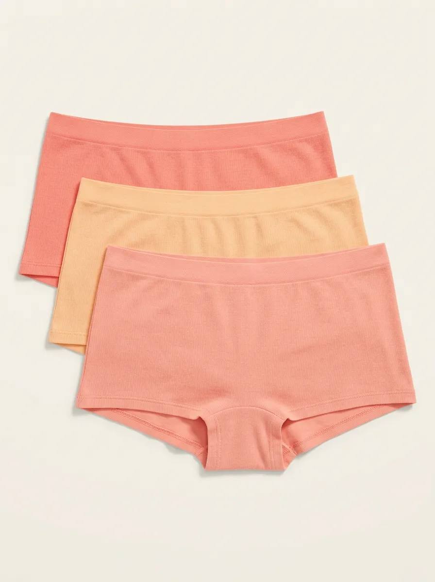 Women's Ribbed Seamless 3-Pack Boyshorts