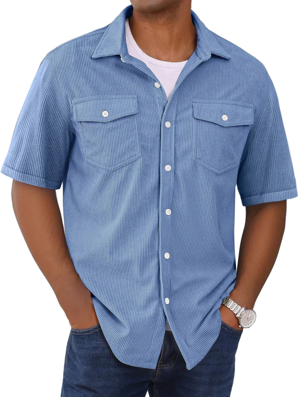 Garment Washed Double Pocket Shirt