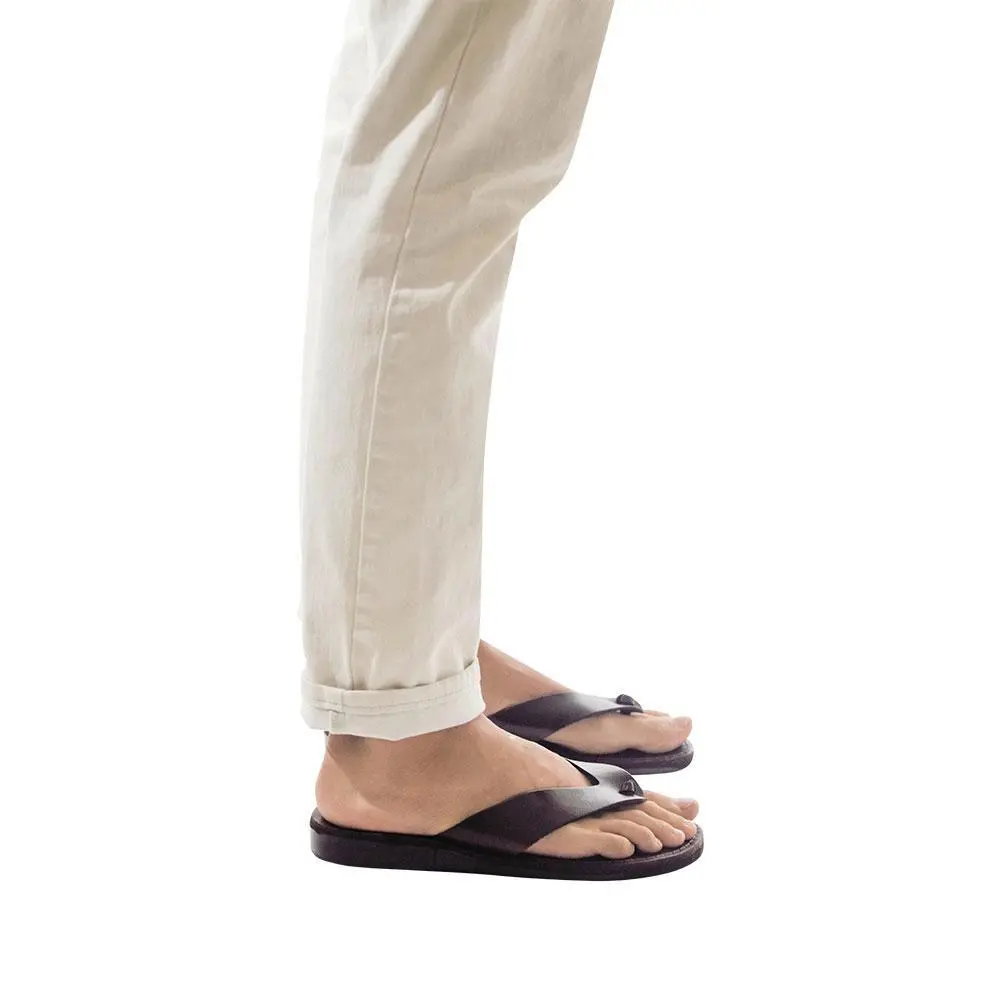 Refined Leather Flip Flop Sandals