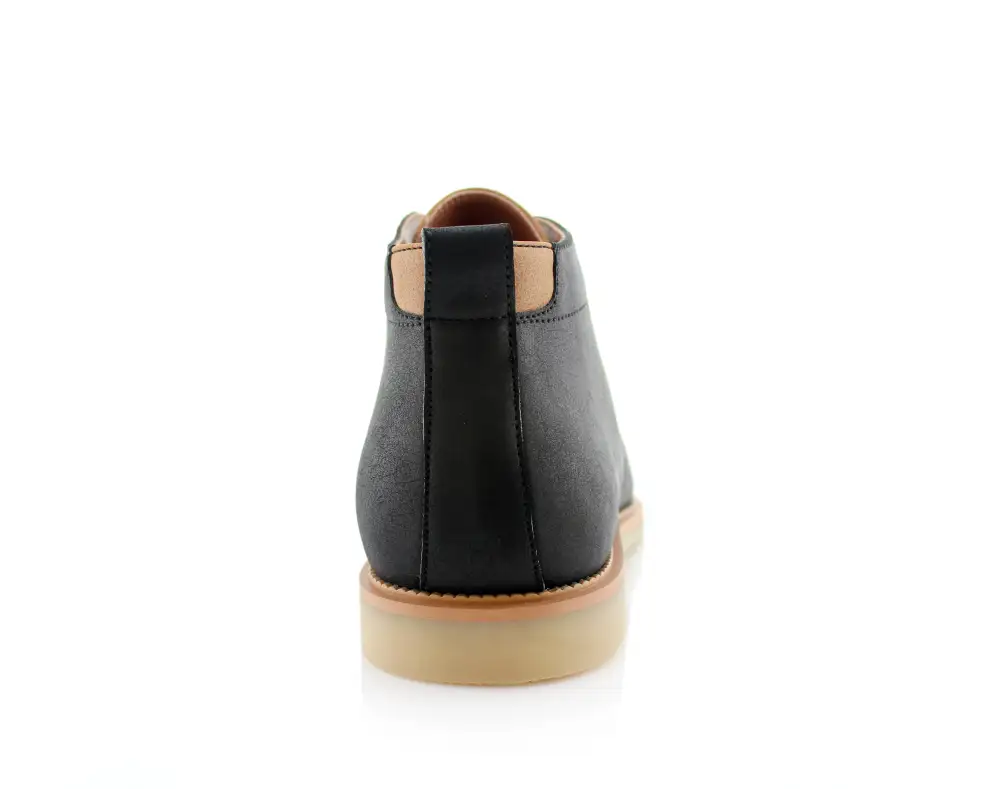 Faux-Leather Lace-Up Chukka Boots