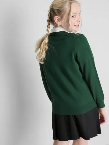 7-15yrs | 2pk Unisex Cotton Rich V-Neck School Jumpers