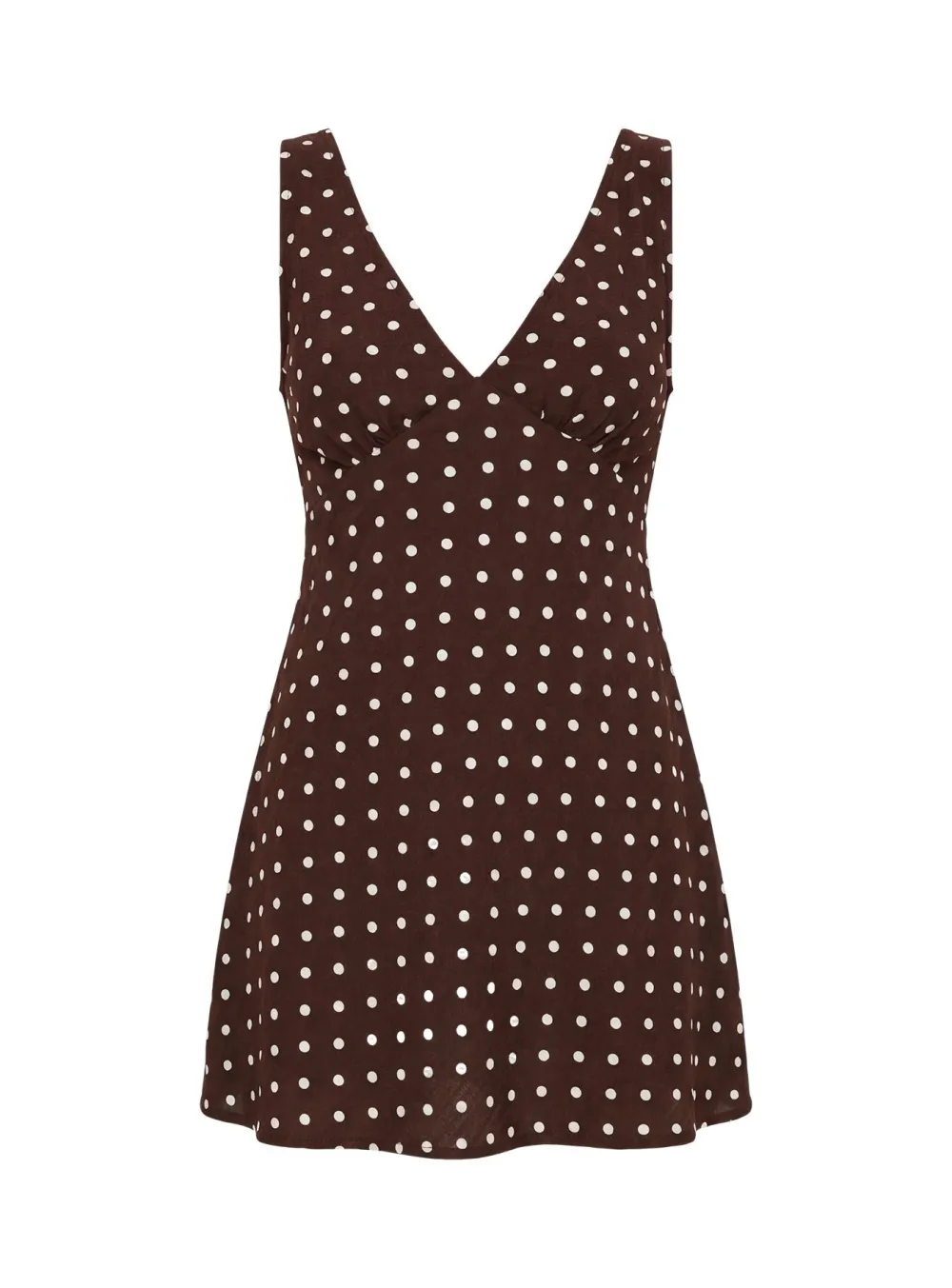 Brown Polka Dot Mini Dress