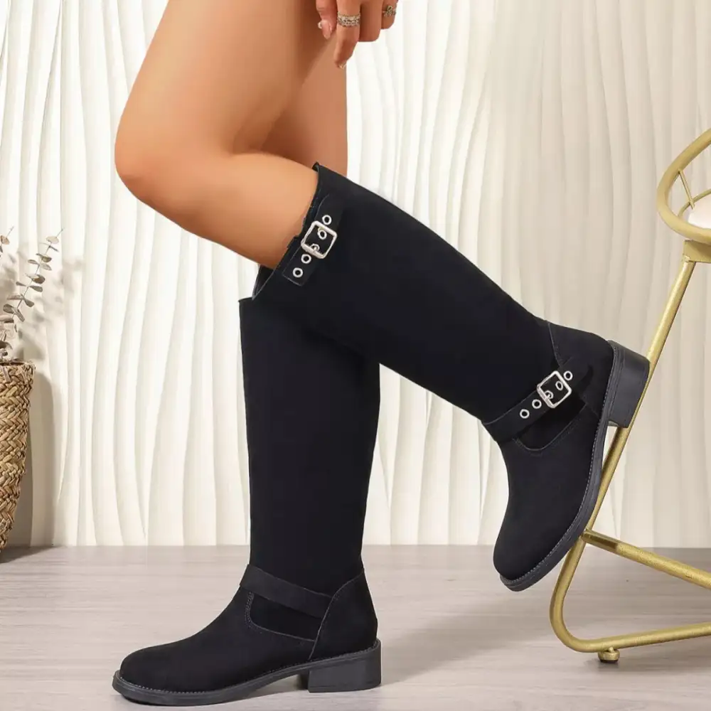 Everyday Round Toe Block Heels Boots