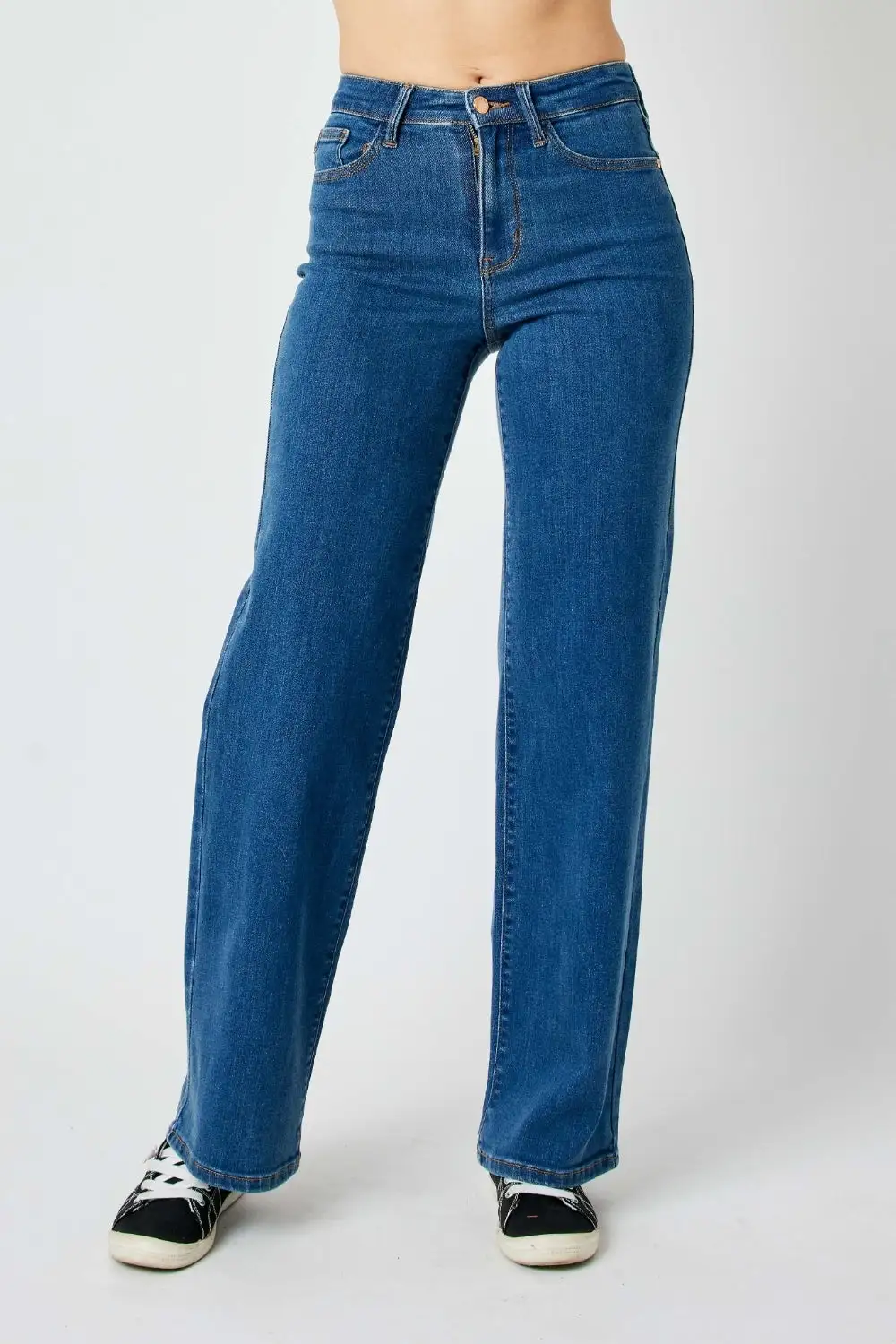 High Rise Straight Denim Jeans