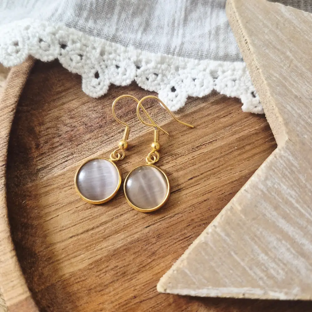 Stainless Steel Short Dangle Earrings