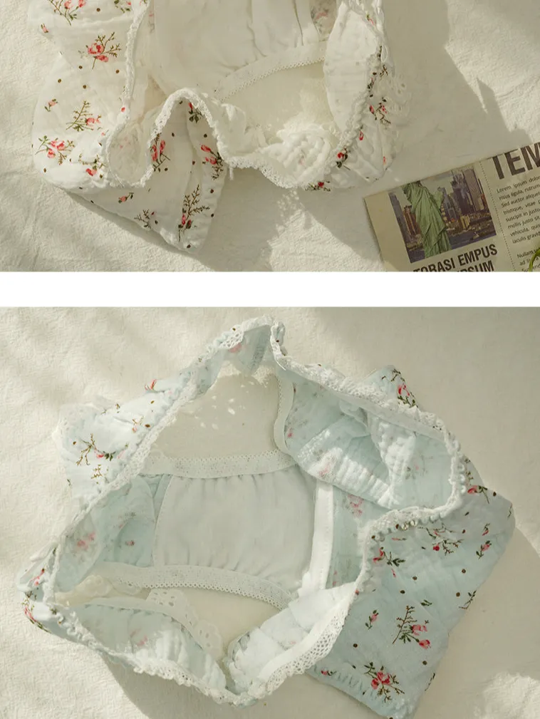 Elegant French Floral Cotton Underwear