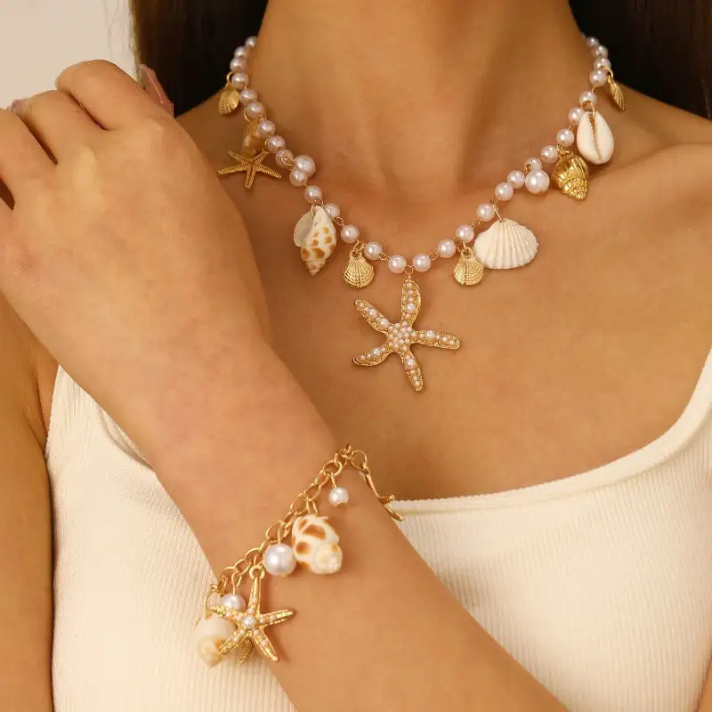 Summer Imitation Seashell Jewelry Set