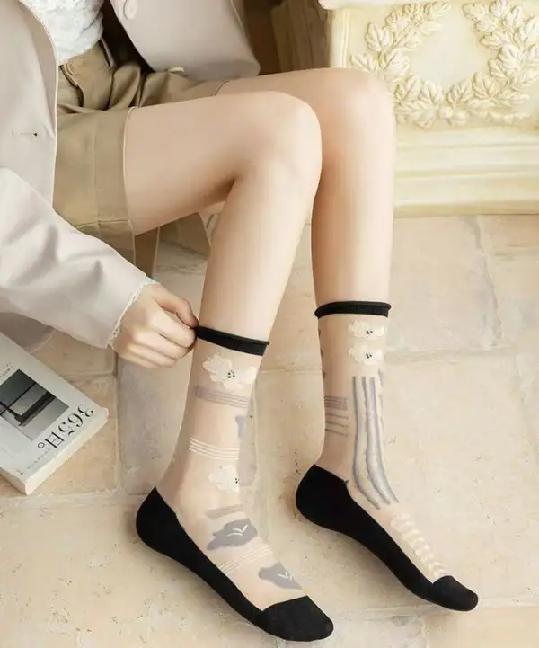 Jacquard Mesh Thin Breathable Socks