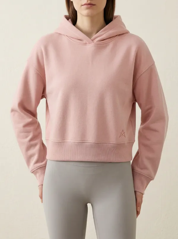 Women's Minimalist A1 Logo Solid Blue Cropped Hoodie