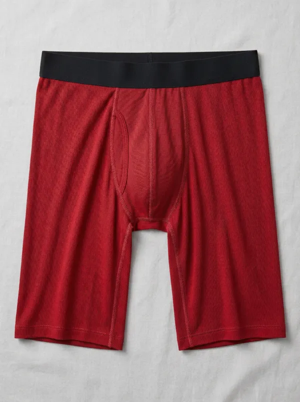 Men's Solid Charcoal Ribbed Knit Boxer Briefs