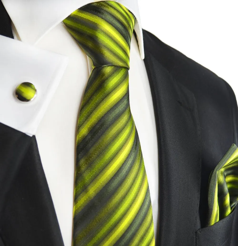 Understated Silk Striped Men's Necktie Accessory Set