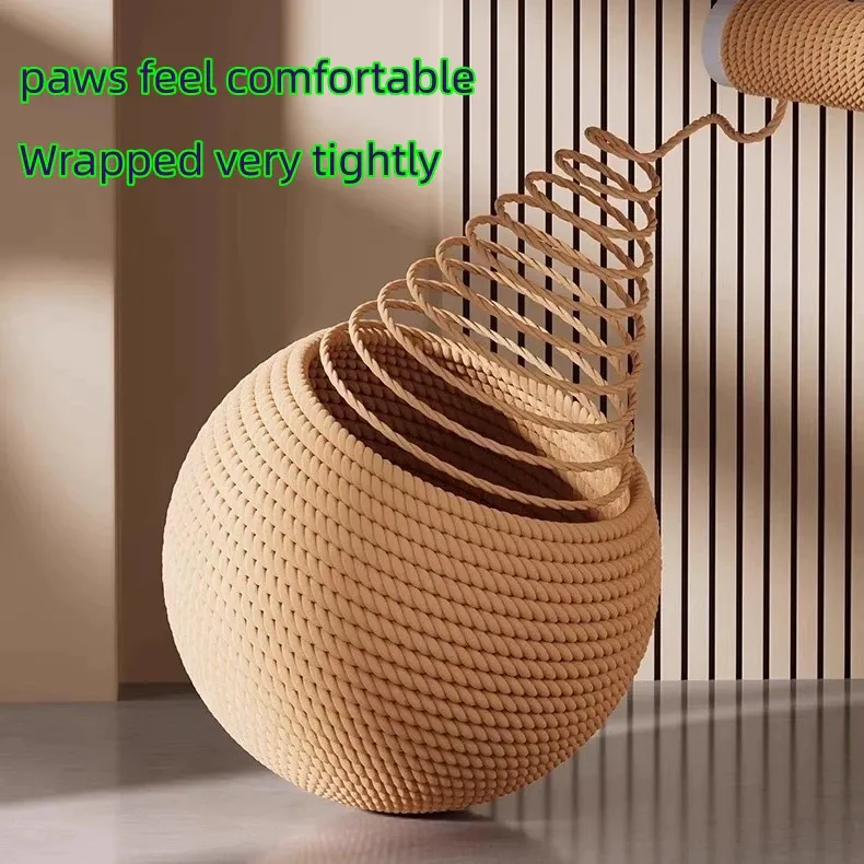 Sisal Ball Pet Cat Toy Ball Cat Large Size Chewing Toy Scratch-Resistant Bite-Relieving Boredom Teasing Cat Supplies Mainan Kucing