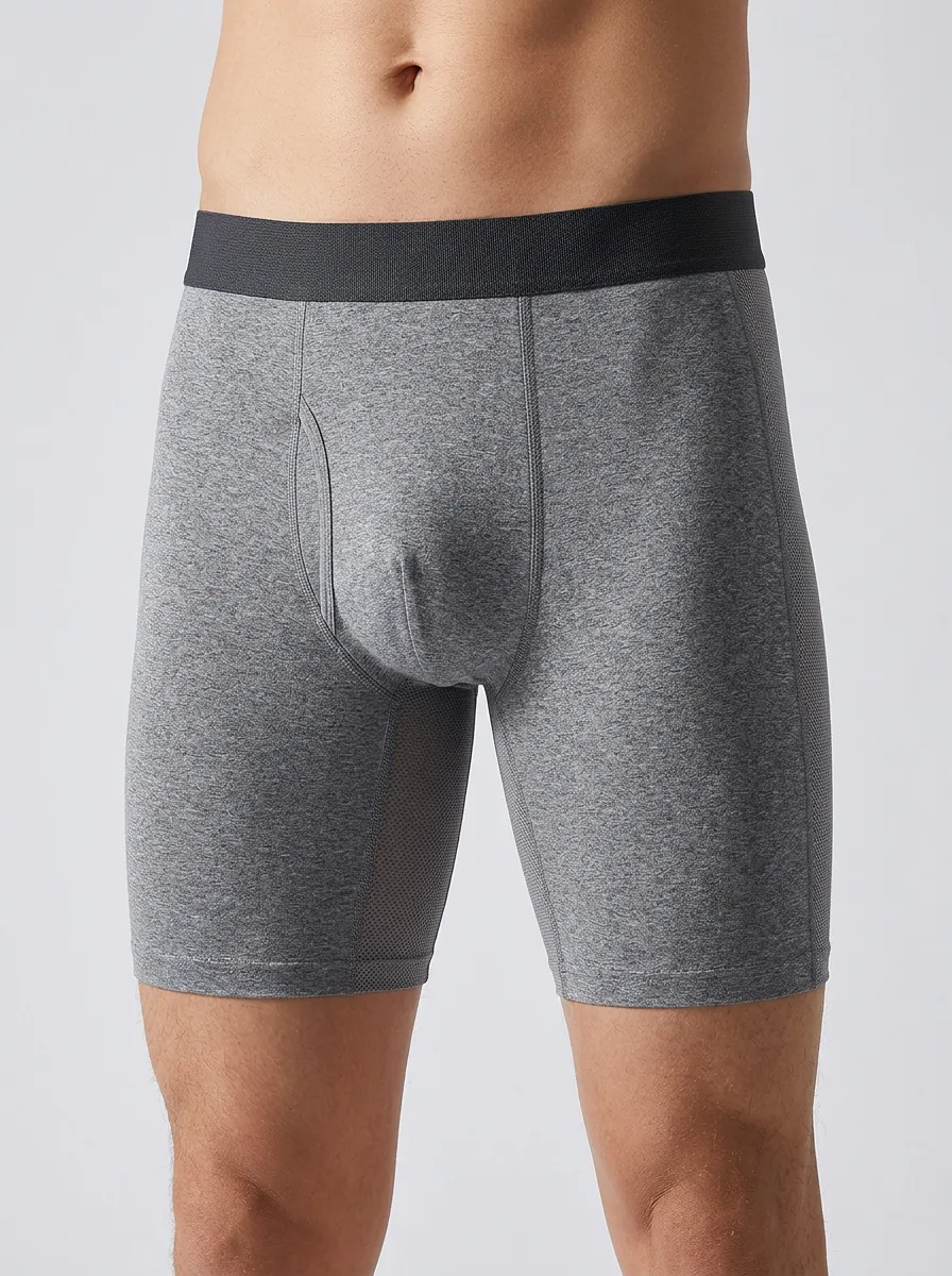 Men's Athletic Performance Grey Mesh Boxer Briefs