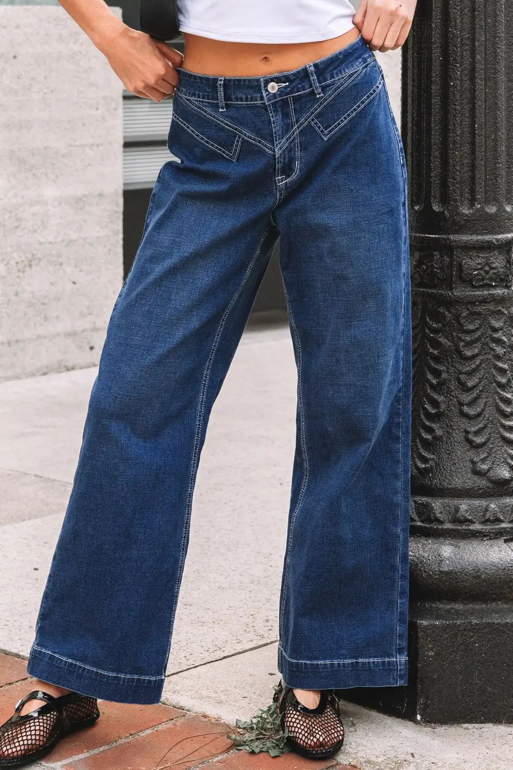 Loose Fit Cuffed Denim Jeans