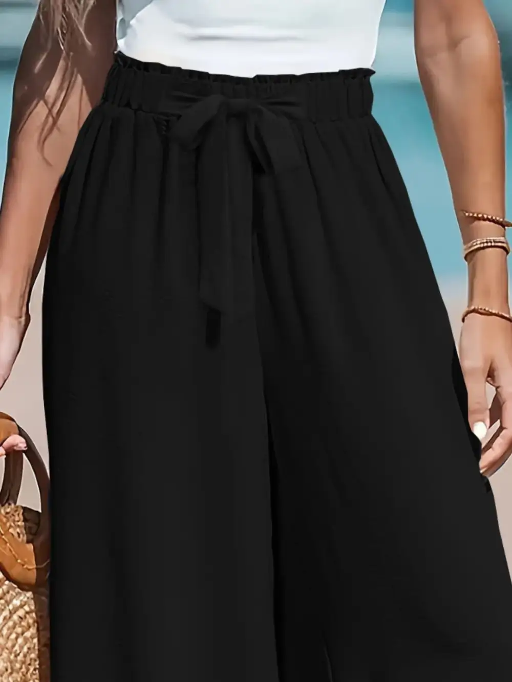 Wide Leg Drawstring Everyday Versatile Pants