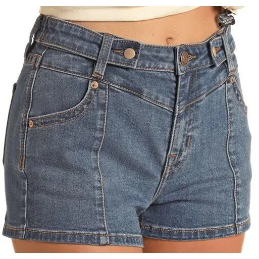 Western Inspired Denim High Rise Shorts