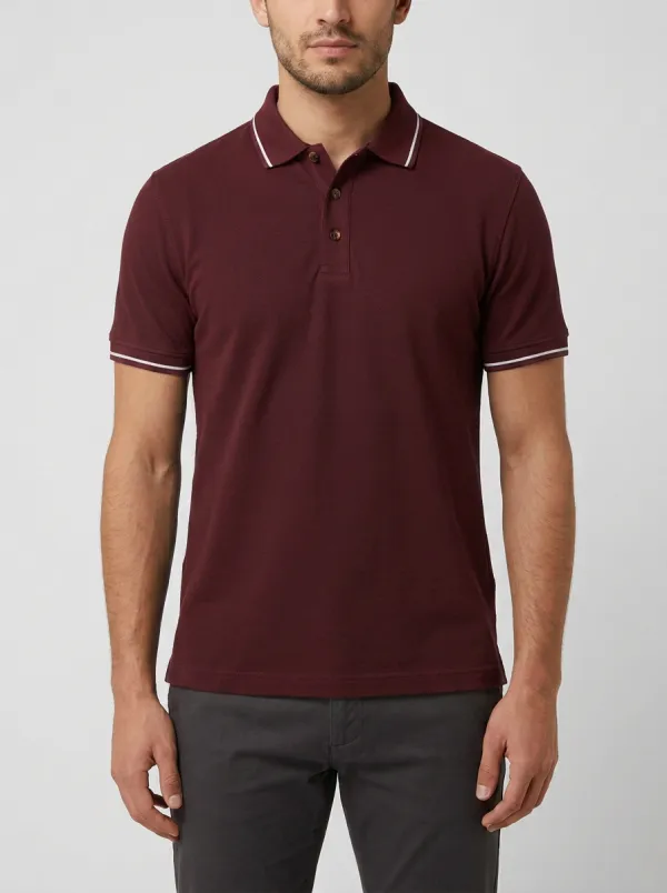 Men's Versatile Everyday Contrast Trim Polo Shirt