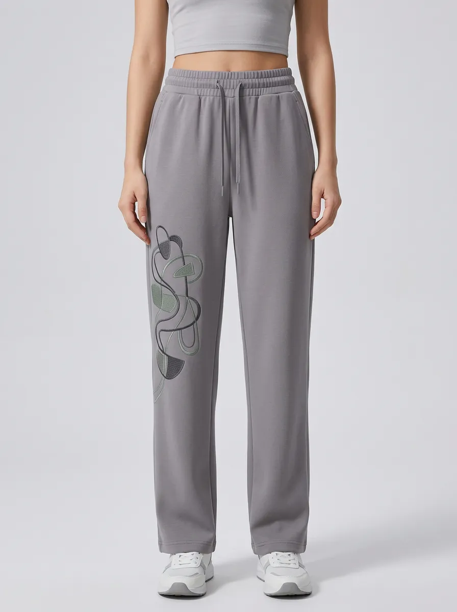 Women's Minimalist Abstract Line Art Graphic Sweatpants