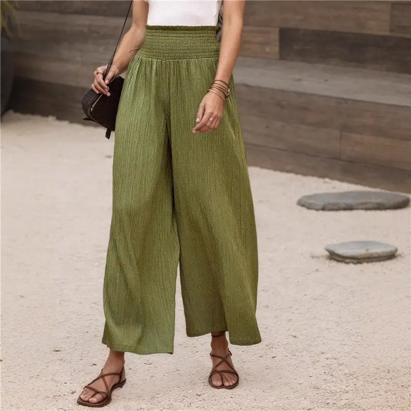 Women's High Waist Wide Leg Pleated Pants