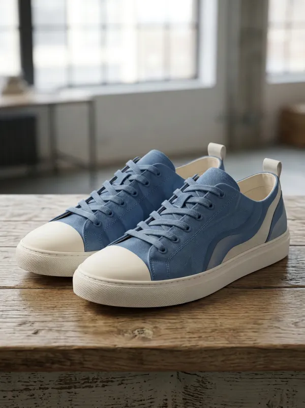 Graphic Wave Canvas Sneakers
