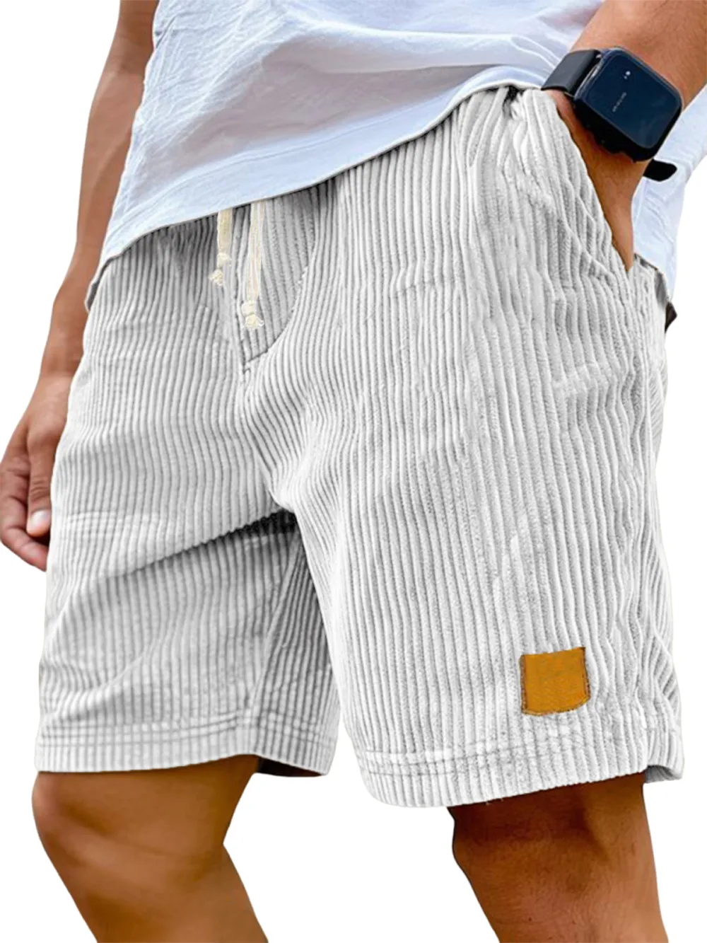Clean Cut Corduroy Seamed Detail Shorts