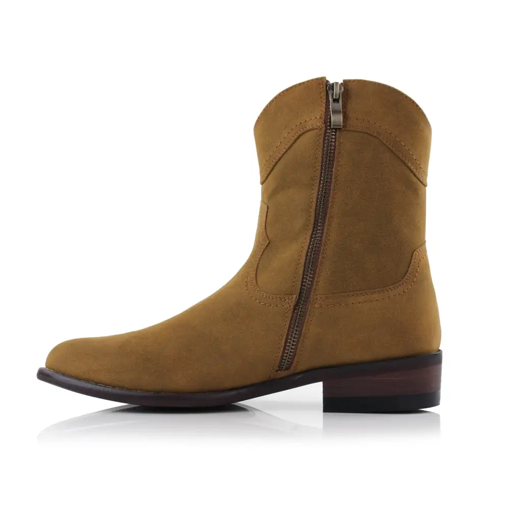 Faux-Suede Suede Faux-Leather Western Boots