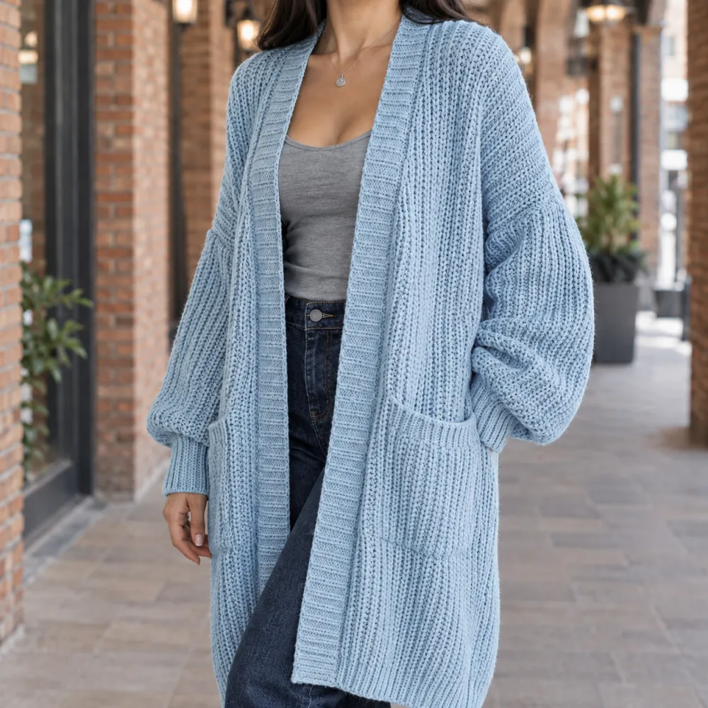 Oversized Polished Cardigan