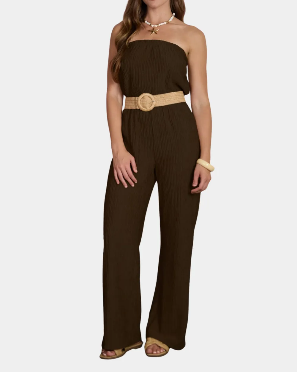 Strapless Belted Jumpsuit