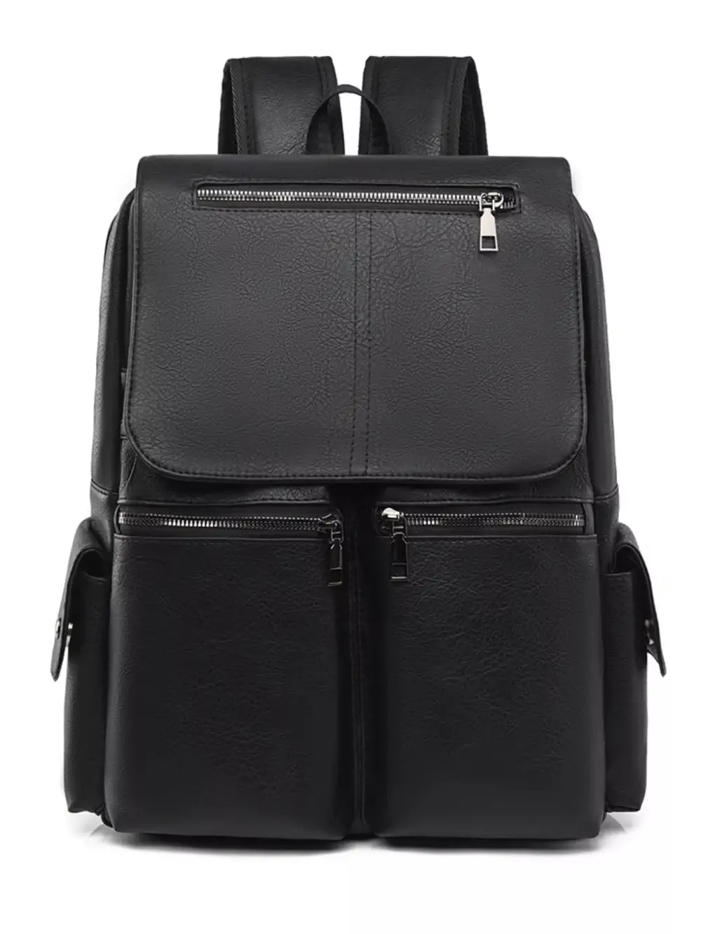 Leather Flapover Backpack Bag