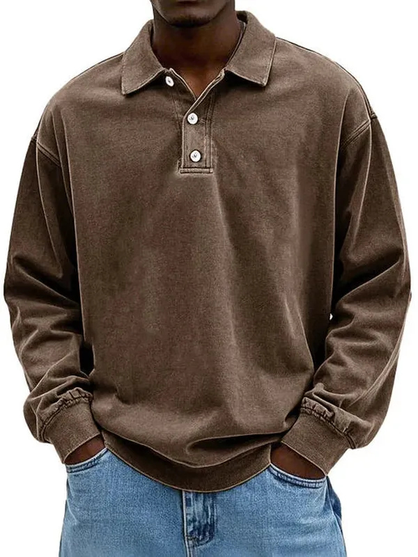 Vintage Long Sleeve Polo Shirt