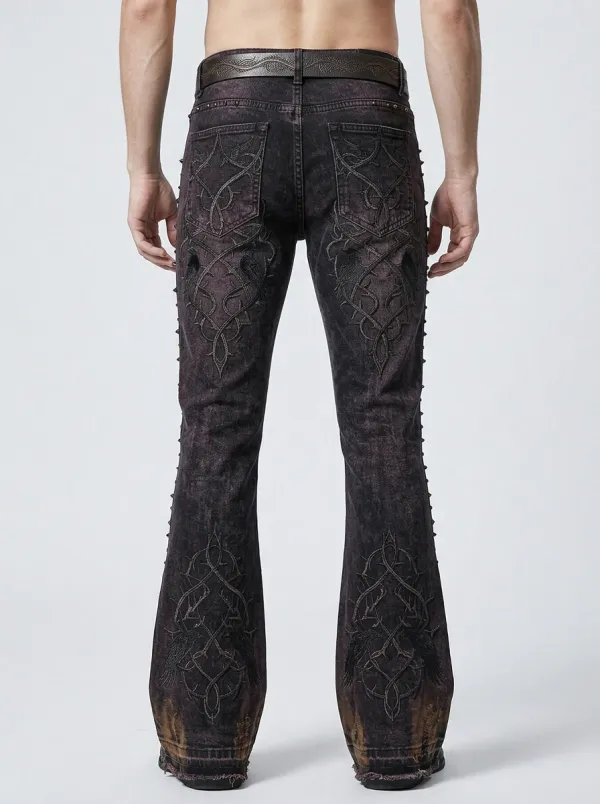 Shadow Thorn Distressed Darkwear Style Men's Gothic Pants