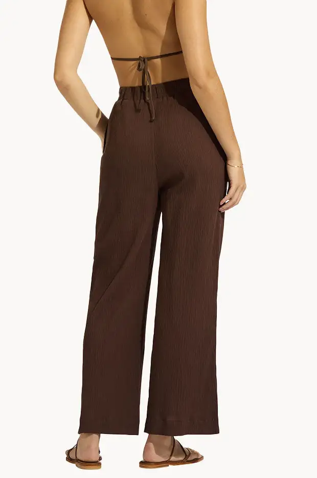 Lined Cotton Crinkle Pants