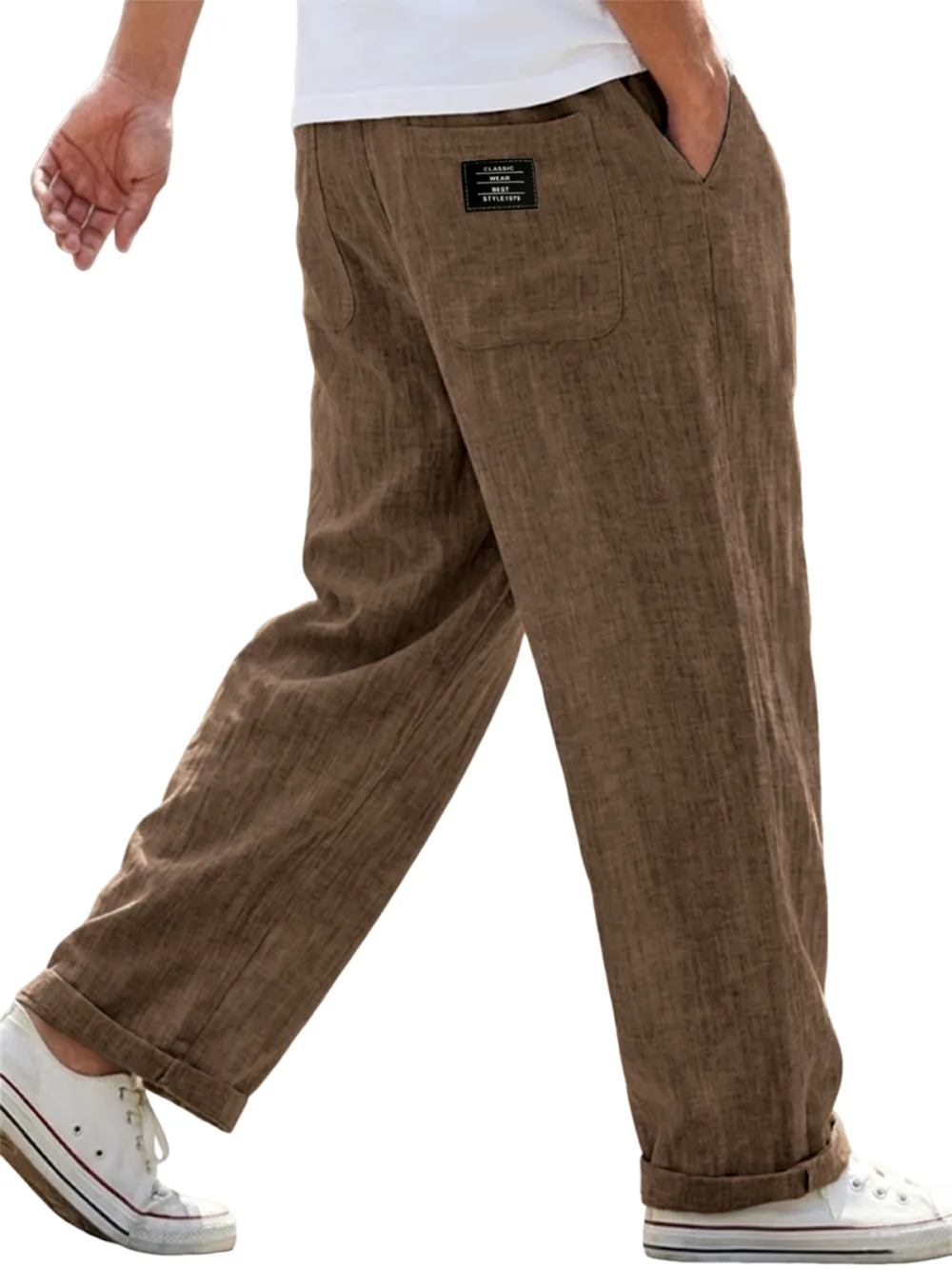 Workwear Linen Blend Utility Pocket Trousers