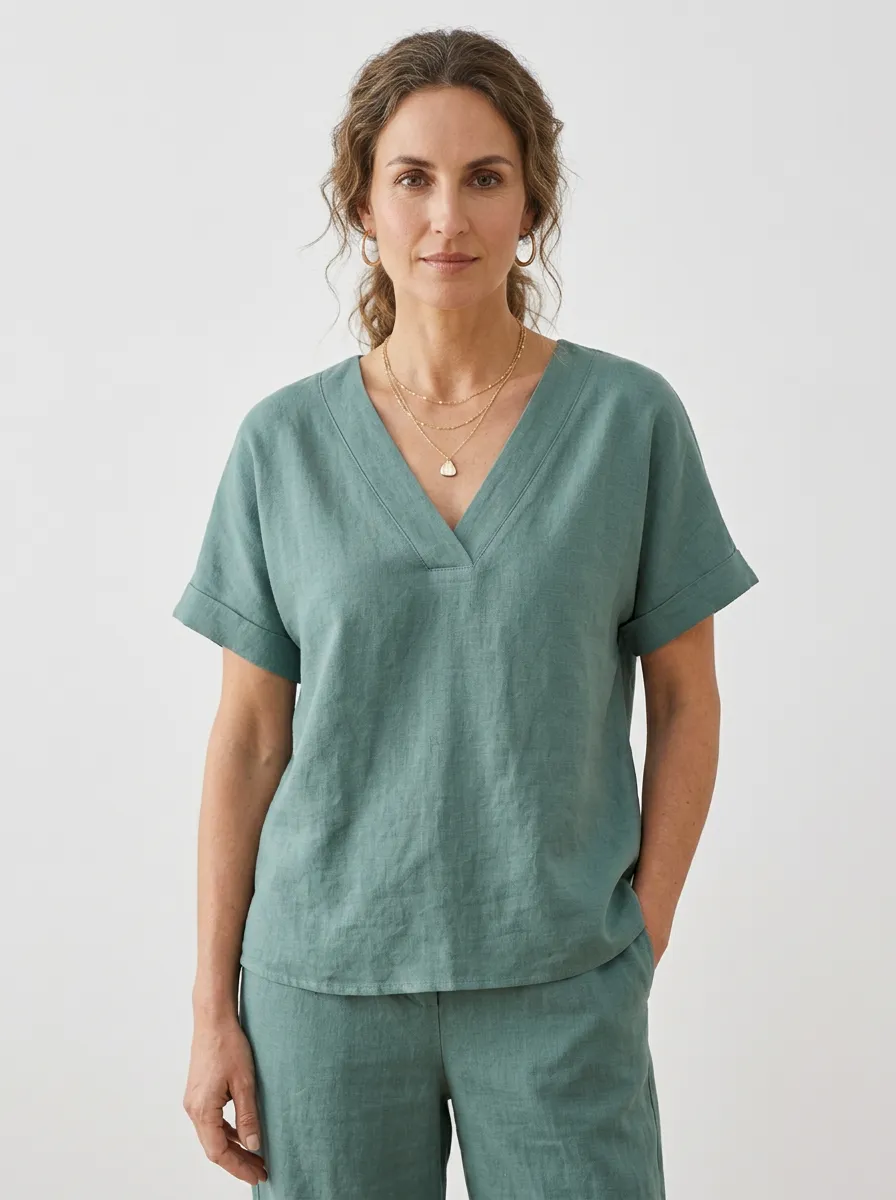 Casual Women's V-Neck Casual Lounge Set