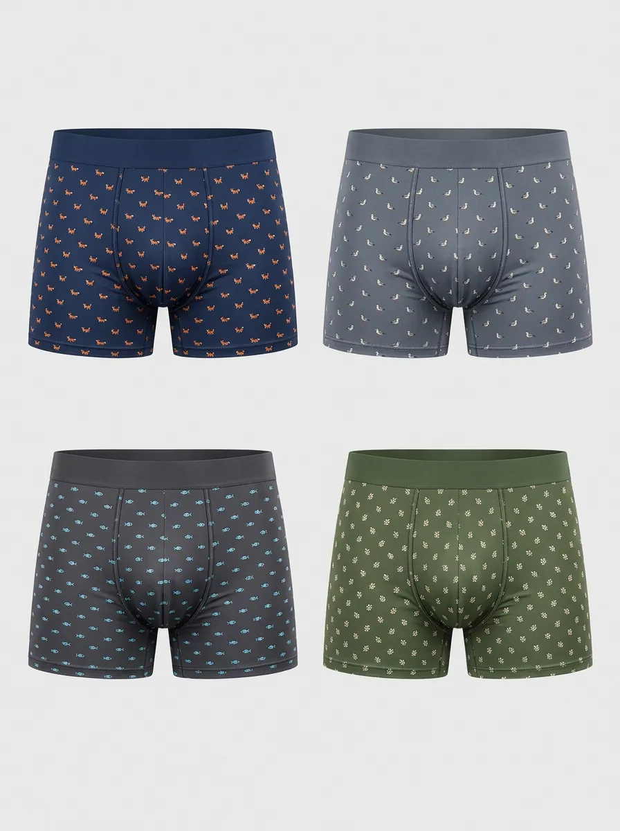 Men's Prescott Animal Nature Boxer Briefs 9-Pack