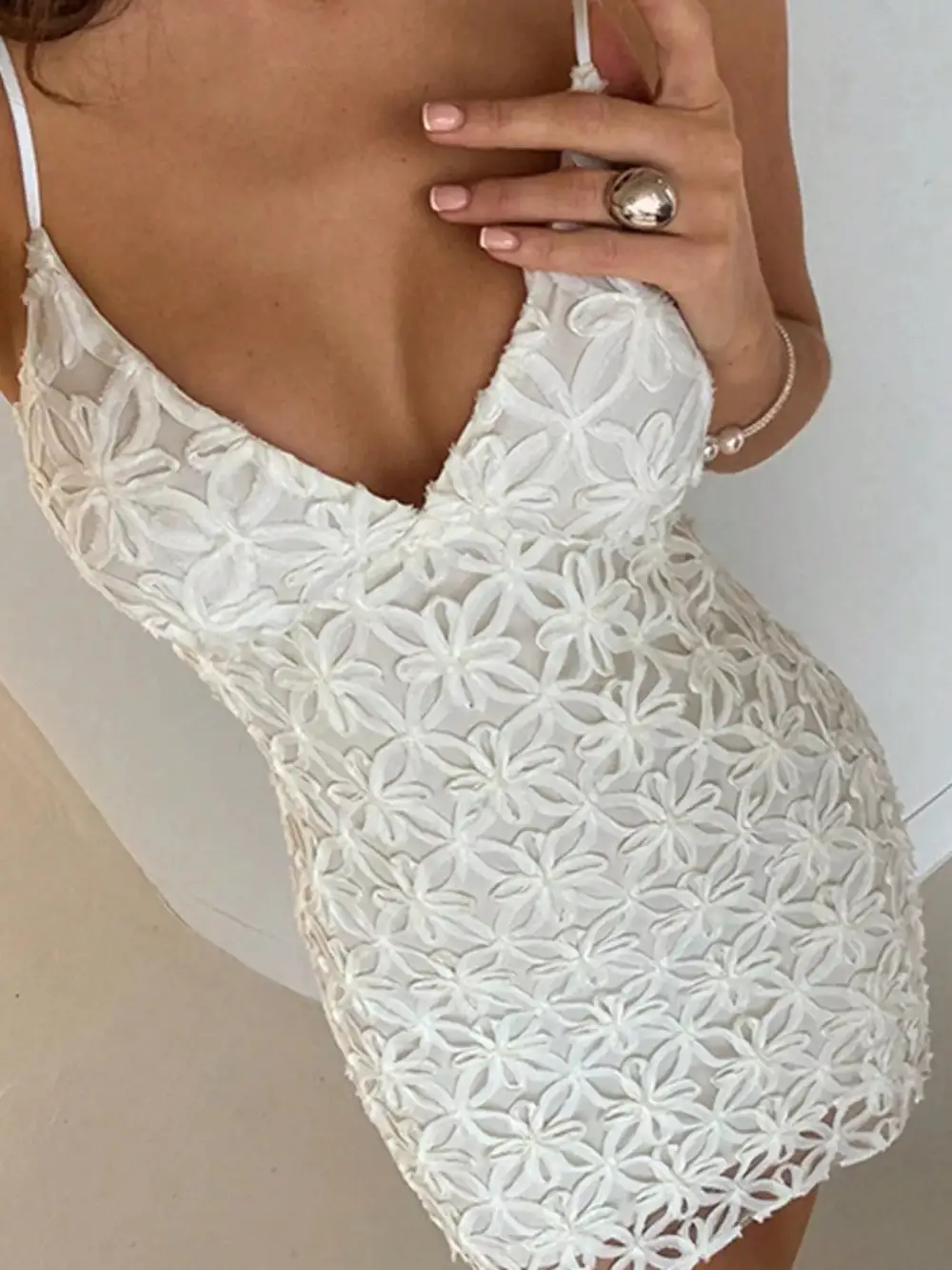 Lightweight Feel Lace Mini Dress