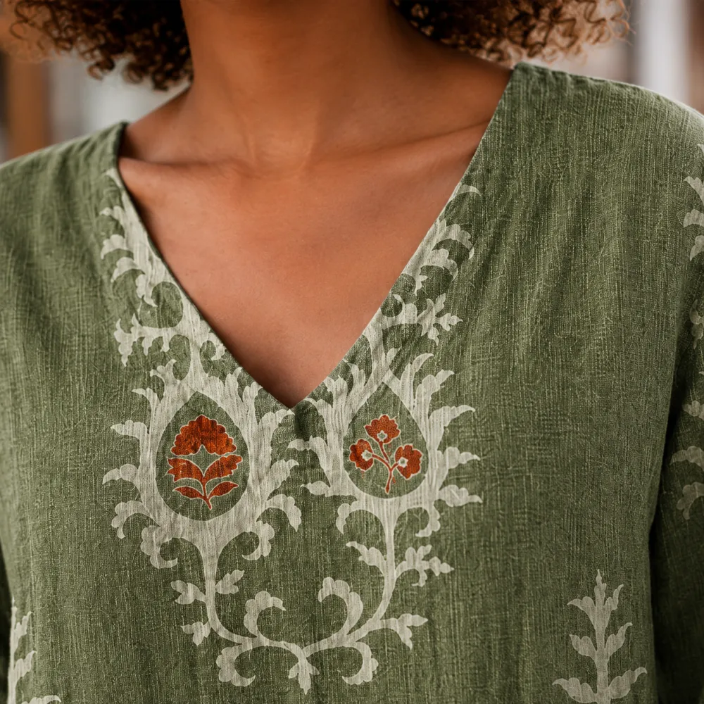 V-Neck Flowing Tunic