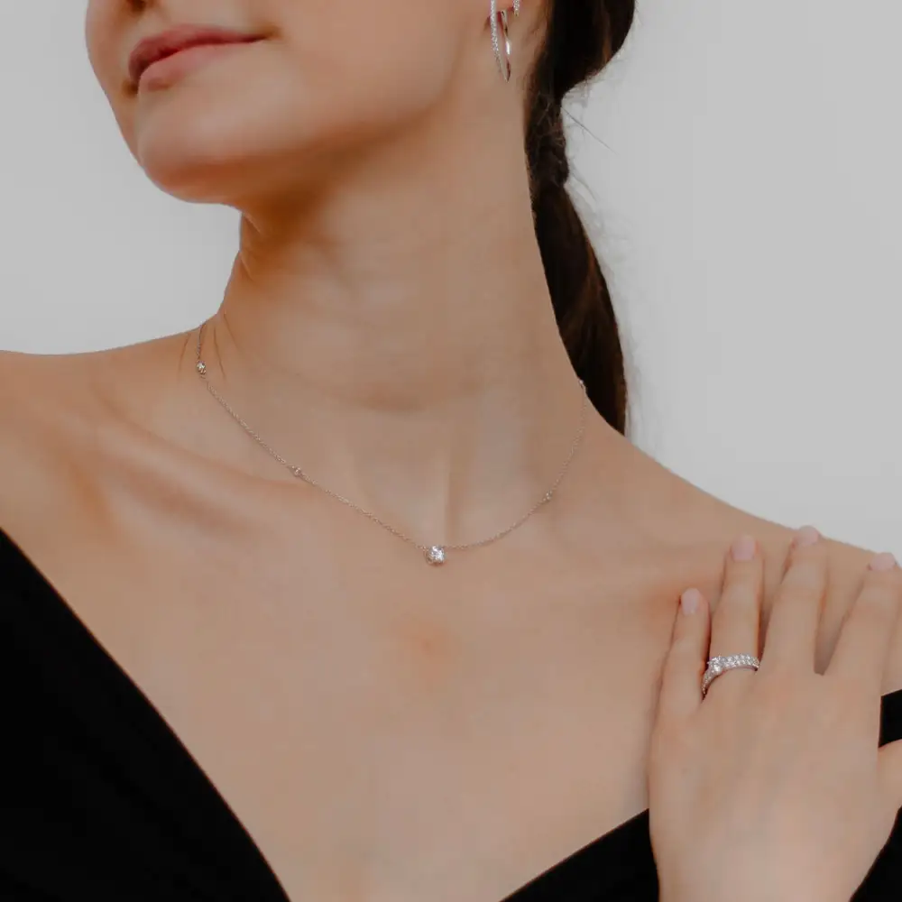 Diamond Solitaire Pendant Necklace